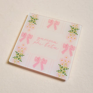 New Arrivals, Sorority, The Darling Effect - Gamma Phi Beta Acrylic Coaster - Big Little Gift, Coasters, College Gift - House of Me Boutique