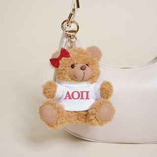 New Arrivals, Sorority, The Darling Effect - Teddy Bear Bag Charm - Alpha Omicron Pi - Bag Charms - House of Me Boutique