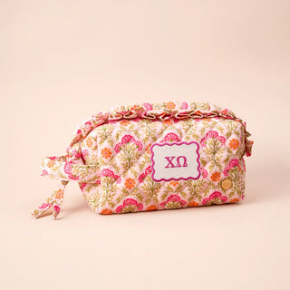 New Arrivals, Sorority, The Darling Effect - Alpha Chi Omega Quilted Cosmetic Pouch - Cosmetic Pouches - House of Me Boutique