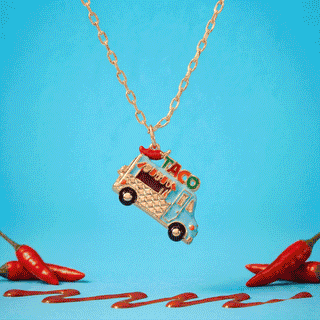 Taco Truck Locket Necklace.