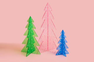Pink Acrylic Tree with Pearls - Large