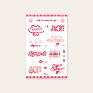 New Arrivals, Sorority, The Darling Effect - Sticker Sheet - Alpha Omicron Pi - Stickers - House of Me Boutique
