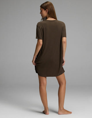 Women's Bamboo Rib-Knit Boyfriend Sleep Dress.