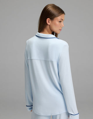 Women's Bamboo Rib-Knit Classic Long Sleeve Pajama Top.