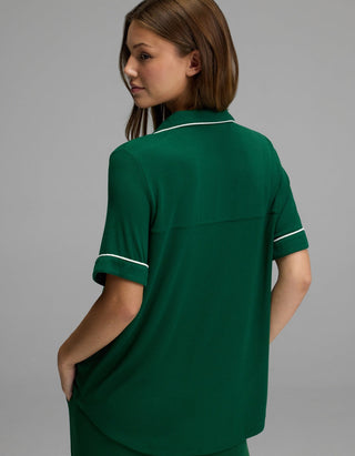 Women's Bamboo Rib-Knit Classic Short Sleeve Pajama Top.