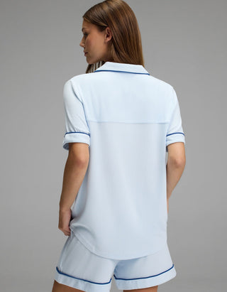 Women's Bamboo Rib-Knit Classic Short Sleeve Pajama Top.