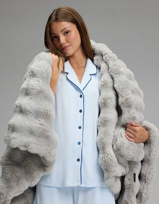 Women's Bamboo Rib-Knit Classic Short Sleeve Pajama Top.