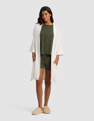 Women's Bamboo Stretch-Knit Kimono Robe.