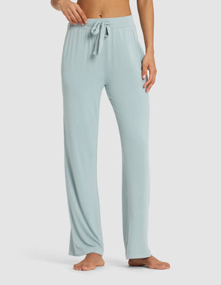 Women's Bamboo Stretch-Knit Long Sleeve Lounge Tee & Pant Set.