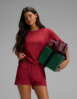 Women's First Layer Pajama Short Sleeve Tee & Boxer Short Set