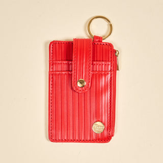 Ripple Ridge Keychain Wallet – Red