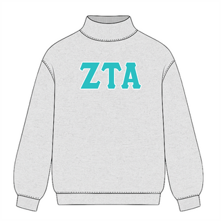 Classic twill sorority embroidered mock neck sweatshirt by Duo Threads, sorority apparel - House of Me boutique Norman OK