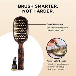 Tortoise vented hair brush by Teleties back view - House of Me boutique Norman OK