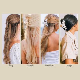 Blonde tortoise tiny classic claw clip by Teleties side view - House of Me boutique Norman OK
