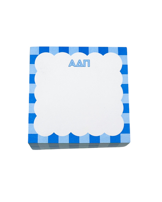 Scallop sorority sticky note cube with Greek letters by Duo Threads, sorority big little gift - House of Me boutique Norman OK