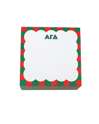 Scallop sorority sticky note cube with Greek letters by Duo Threads, sorority big little gift - House of Me boutique Norman OK
