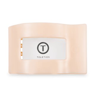Almond beige large flat rectangle hair clip by Teleties - House of Me boutique Norman OK