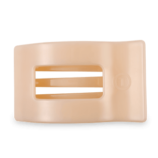 Almond beige large flat rectangle hair clip by Teleties - House of Me boutique Norman OK