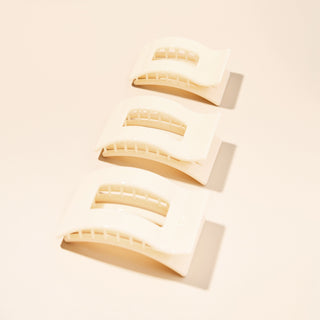 Almond beige large flat rectangle hair clip by Teleties - House of Me boutique Norman OK