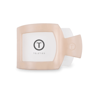 Almond beige medium flat square hair clip by Teleties - House of Me boutique Norman OK