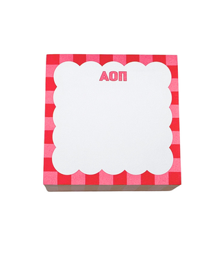 Scallop sorority sticky note cube with Greek letters by Duo Threads, sorority big little gift - House of Me boutique Norman OK
