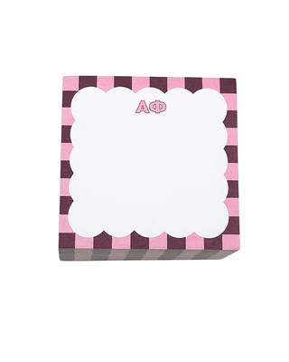 Scallop sorority sticky note cube with Greek letters by Duo Threads, sorority big little gift - House of Me boutique Norman OK