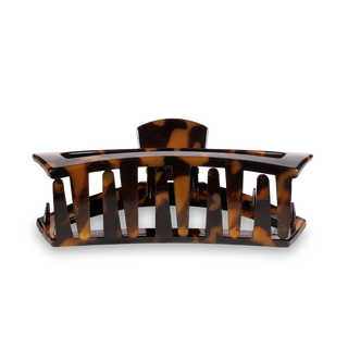 Tortoise large open hair clip by Teleties detail view - House of Me boutique Norman OK