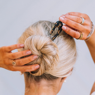 Tortoise French hair pin by Teleties in hair - House of Me boutique Norman OK