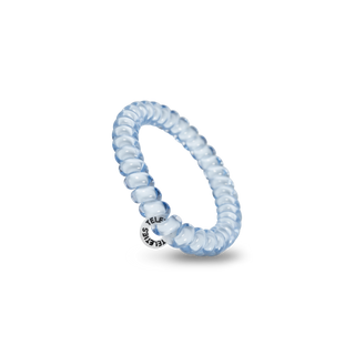 Washed Denim small spiral hair ties by Teleties detail view - House of Me boutique Norman OK
