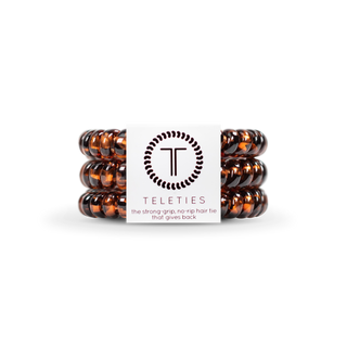 Tortoise small spiral hair ties by Teleties - House of Me boutique Norman OK