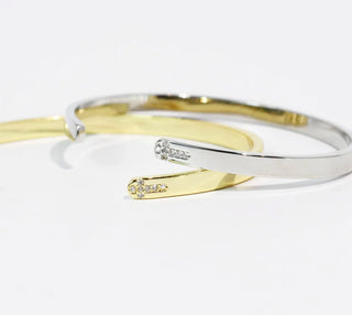 Be the Light Silver/Gold Bracelet- Treasure Jewel styled on model - House of Me boutique Norman OK