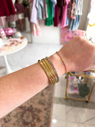 Be the Light Silver/Gold Bracelet- Treasure Jewel front view - House of Me boutique Norman OK