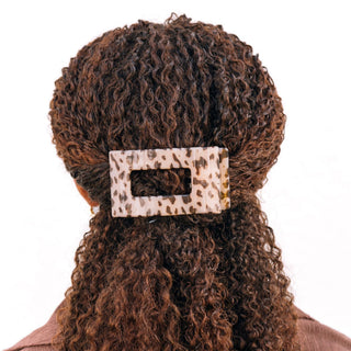 Blonde tortoise medium flat rectangle hair clip by Teleties - House of Me boutique Norman OK
