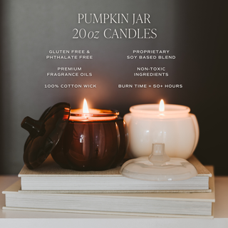 Hello Fall Soy Candle, 20 oz Pumpkin Jar - Fall Decor.