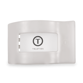 Coconut white large flat rectangle hair clip by Teleties - House of Me boutique Norman OK