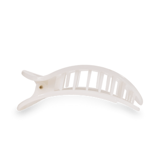 Coconut white large flat round hair clip by Teleties - House of Me boutique Norman OK