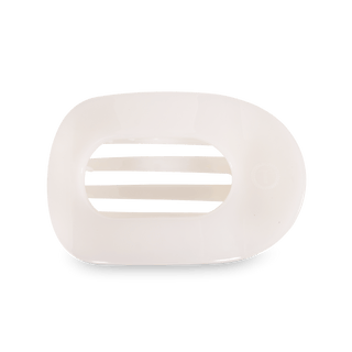 Coconut white large flat round hair clip by Teleties - House of Me boutique Norman OK