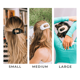 Coconut white large flat round hair clip by Teleties - House of Me boutique Norman OK