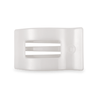 Coconut white medium flat rectangle hair clip by Teleties - House of Me boutique Norman OK
