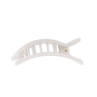 Coconut white medium flat rectangle hair clip by Teleties - House of Me boutique Norman OK