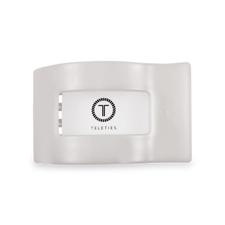 Coconut white medium flat rectangle hair clip by Teleties - House of Me boutique Norman OK
