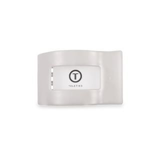 Coconut white small flat rectangle hair clip by Teleties - House of Me boutique Norman OK