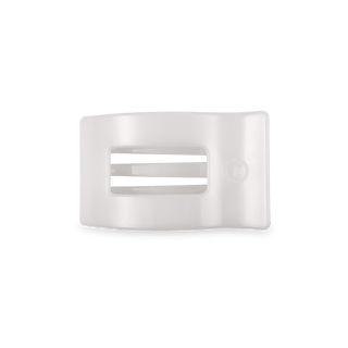 Coconut white small flat rectangle hair clip by Teleties - House of Me boutique Norman OK
