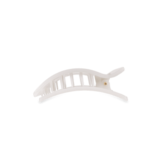 Coconut white small flat rectangle hair clip by Teleties - House of Me boutique Norman OK