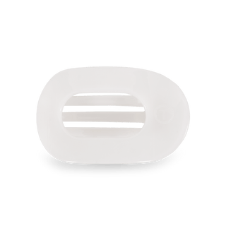 Coconut white small flat round hair clip by Teleties - House of Me boutique Norman OK