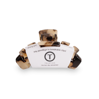 Blonde tortoise tiny classic claw clip by Teleties styled view - House of Me boutique Norman OK