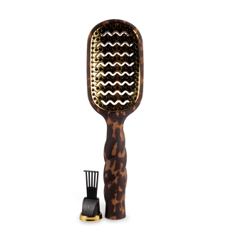 Tortoise vented hair brush by Teleties side view - House of Me boutique Norman OK