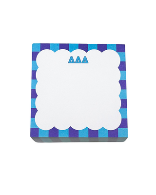 Scallop sorority sticky note cube with Greek letters by Duo Threads, sorority big little gift - House of Me boutique Norman OK