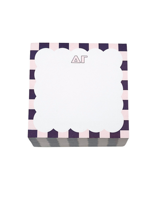 Scallop sorority sticky note cube with Greek letters by Duo Threads, sorority big little gift - House of Me boutique Norman OK