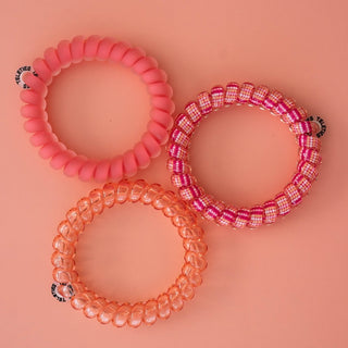 Dreamsicle large spiral hair ties by Teleties - House of Me boutique Norman OK